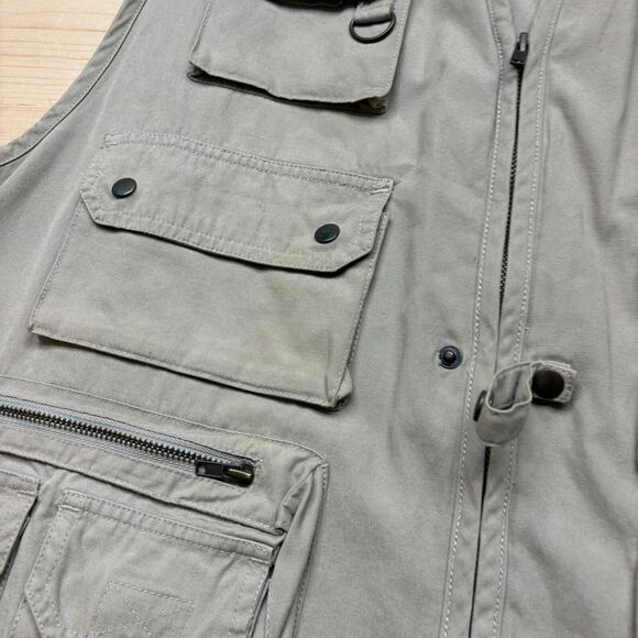 Vintage Gap Vest Large Brown Full Zip Cargo Fishing Hunting Outdoors - Picture 4 of 14